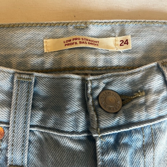 Levi’s Low Pro Straight Ripped Light Wash Jeans - Picture 2 of 4